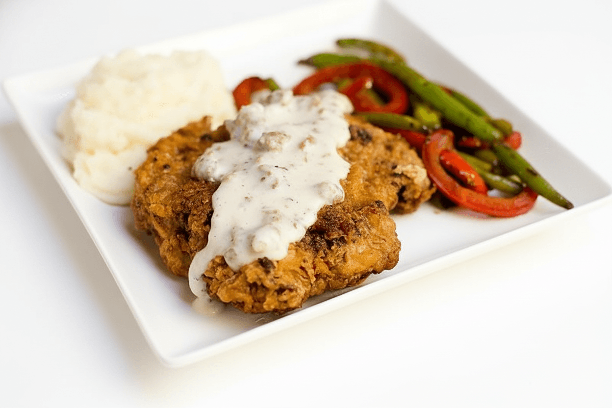Country Fried Steak with Pan-Dripping Sausage Gravy