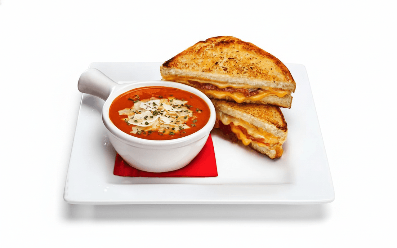 Grilled Cheese with Blistered Tomato Soup