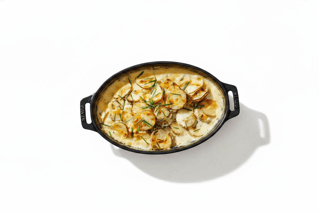 Skillet Scalloped Potatoes with Irish Cheddar