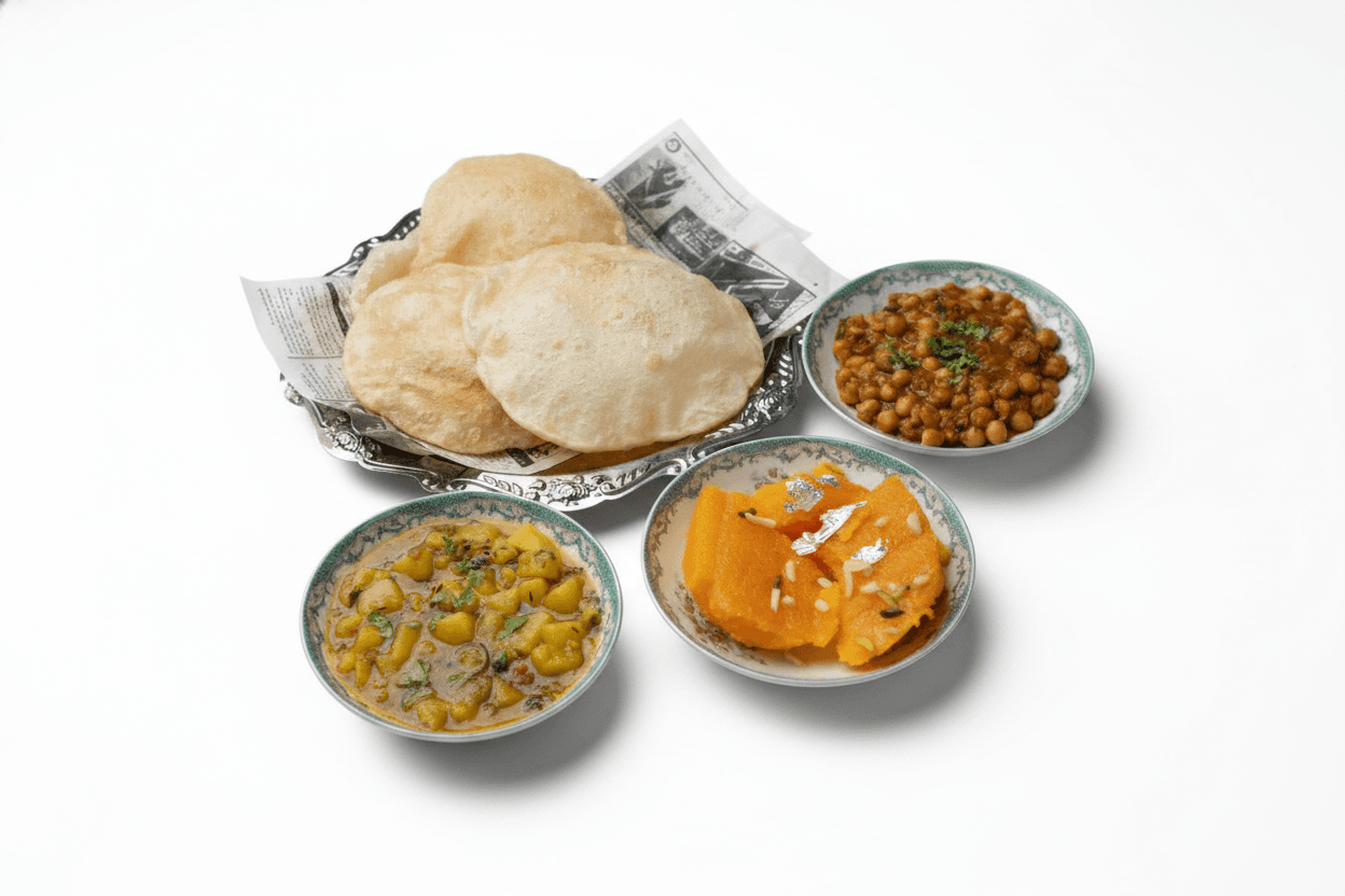 Puri Hack & Sooji Halwa