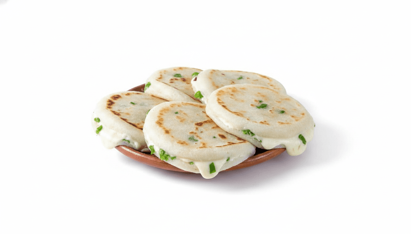 Pupusas de Arroz de Olocuilta con Queso y Loroco