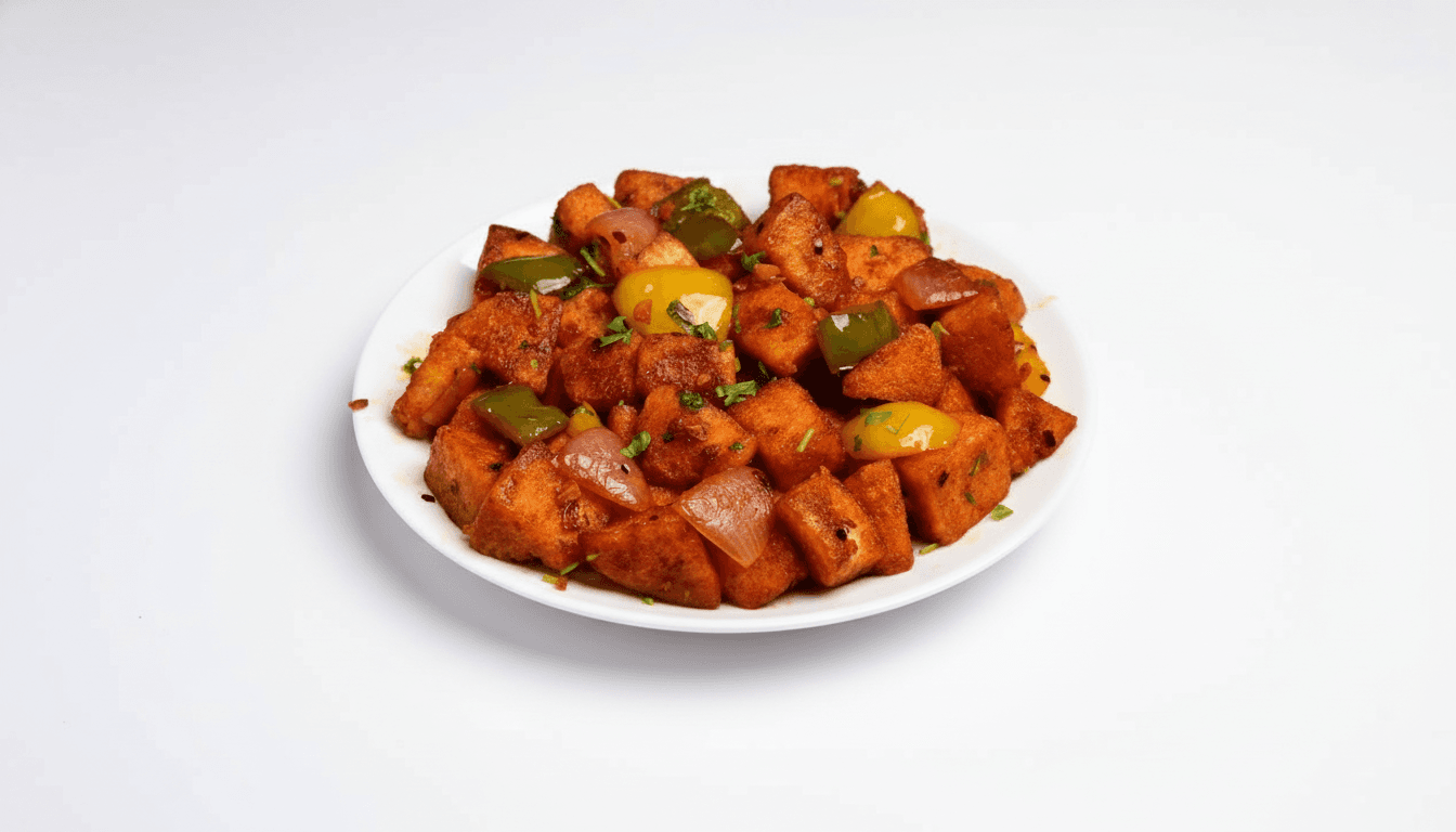 Indo-Chinese Pan-Fried Chilli Idli