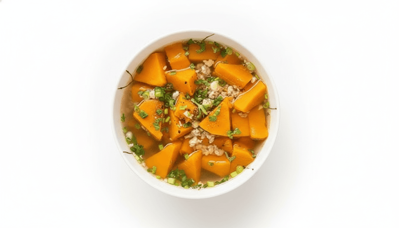 Canh Bí Đỏ Thịt Bằm