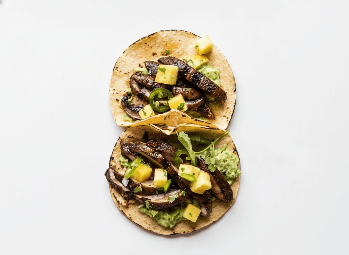 Tacos Rústicos de Setas con Recado Blanco