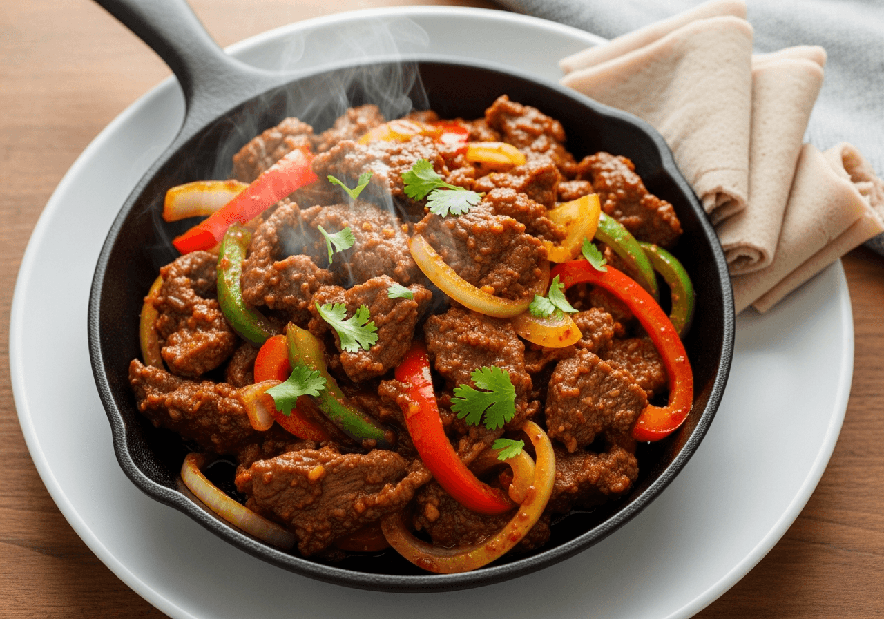 Awaze Siga Tibs (Sizzling Cast-Iron Beef Stir-Fry)
