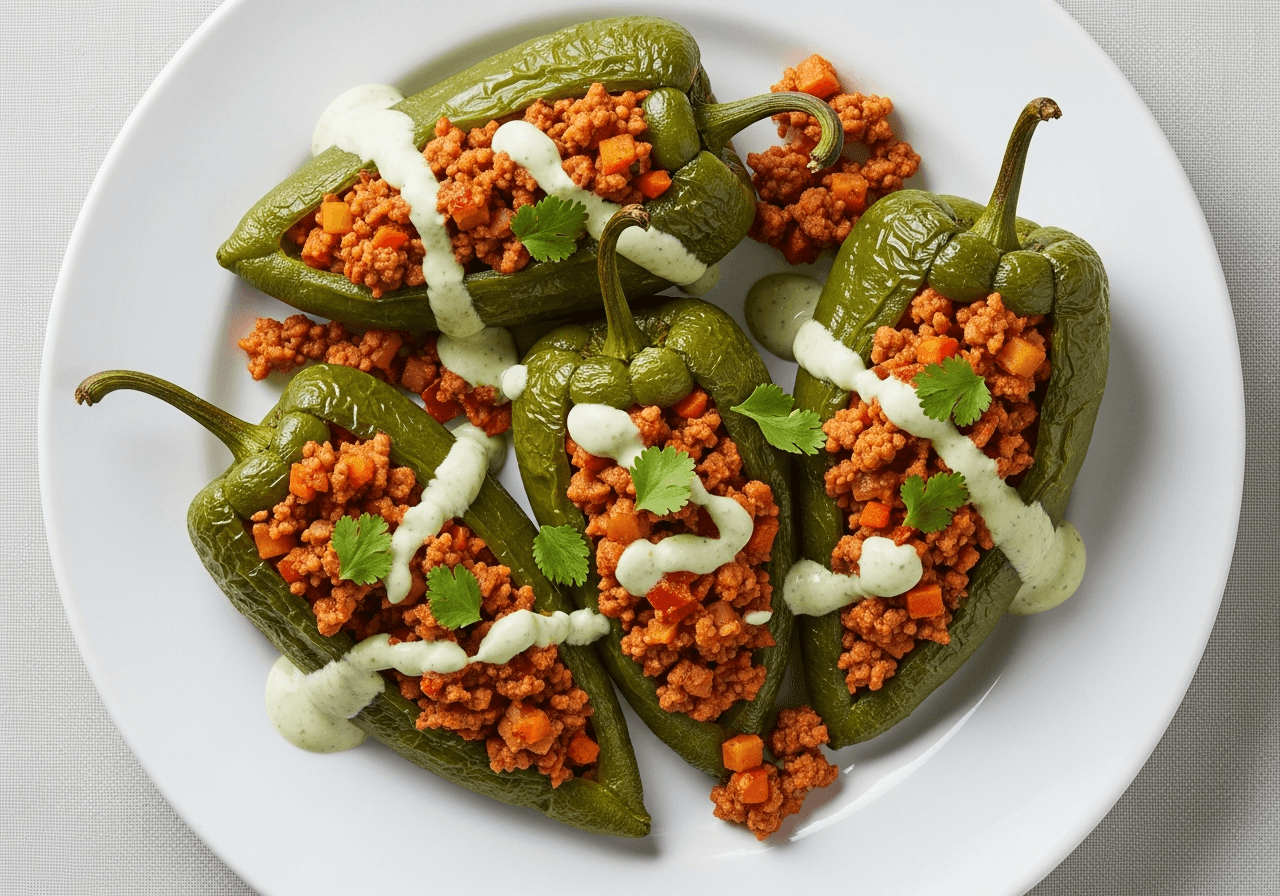 Chiles de Agua Rellenos de Picadillo