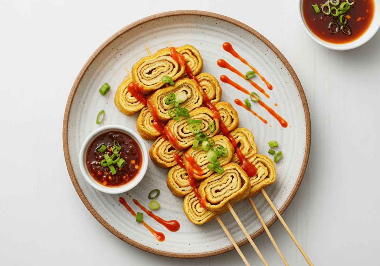 Telur Gulung (Abang-Abang Style Rolled Egg Skewers)