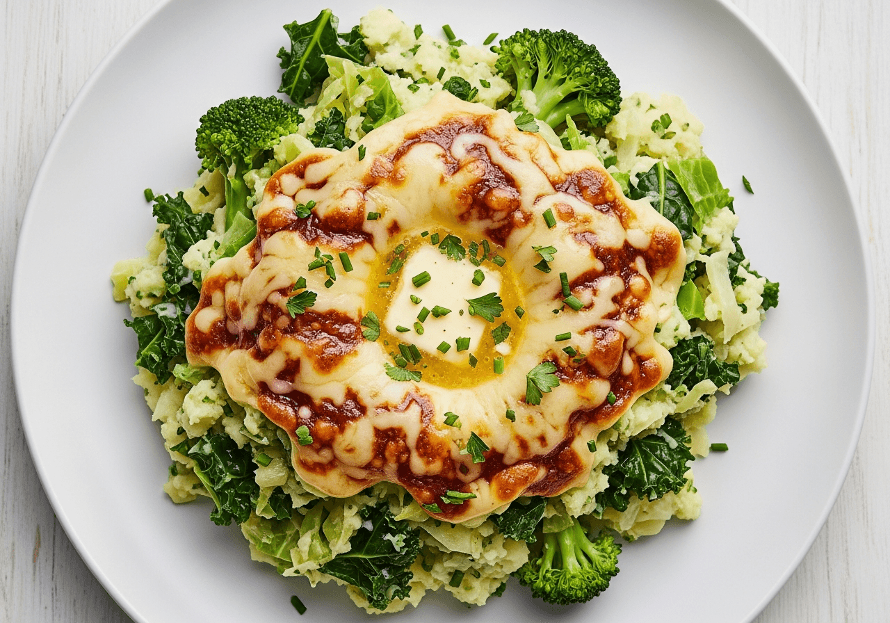 Cruciferous Colcannon with Irish Porter Cheddar
