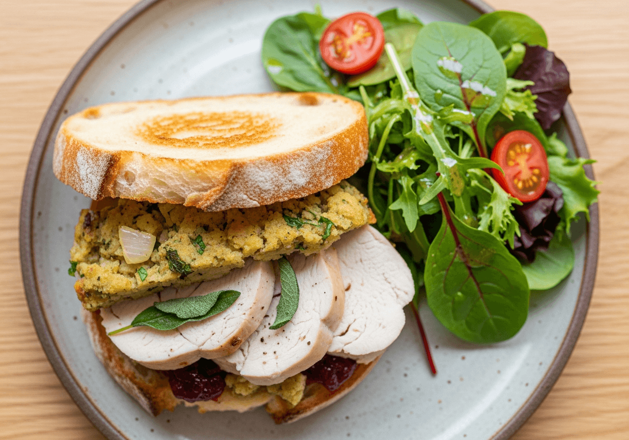 Leftover Sunday Roast Chicken & Stuffing Sandwich