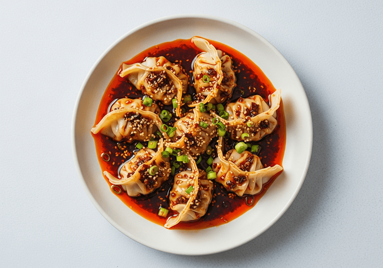 Long Chaoshou (Sichuan-Style Wontons in Red Chili Oil)