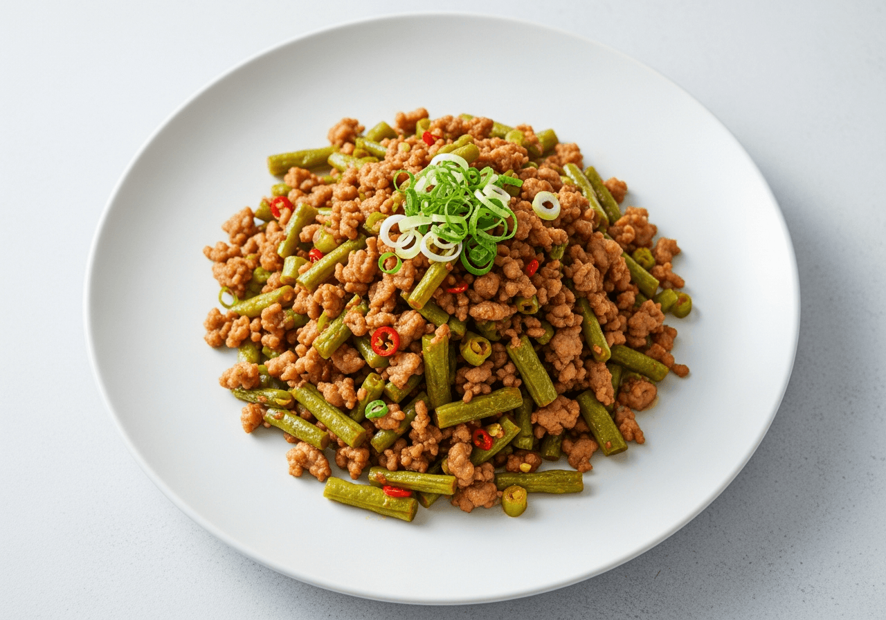 Stir-Fried Minced Pork with Pickled Long Beans