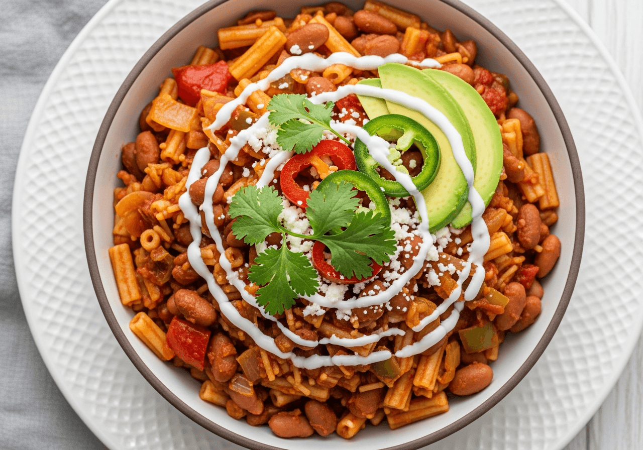 Fideo Loco con Frijoles Pintos