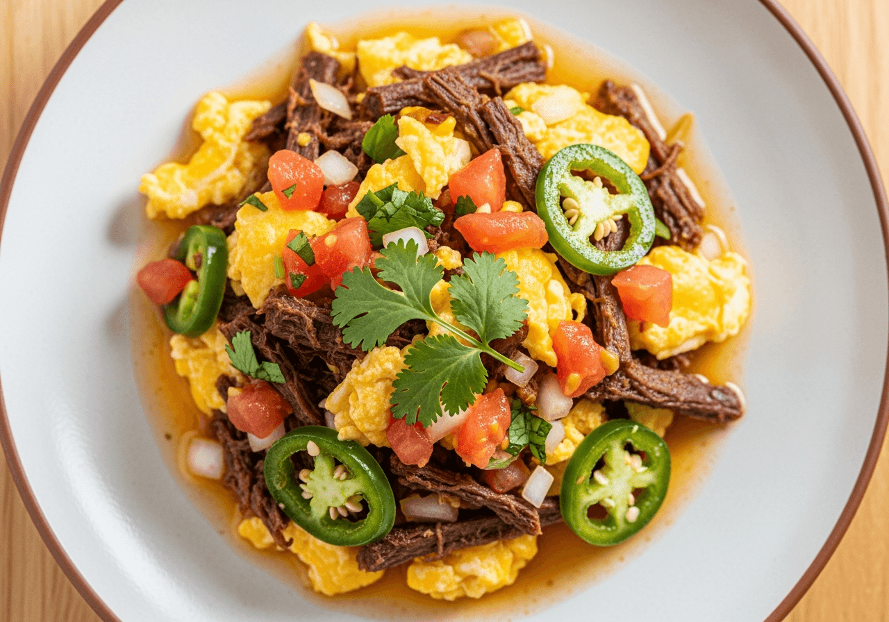 Machacado con Huevo a la Mexicana