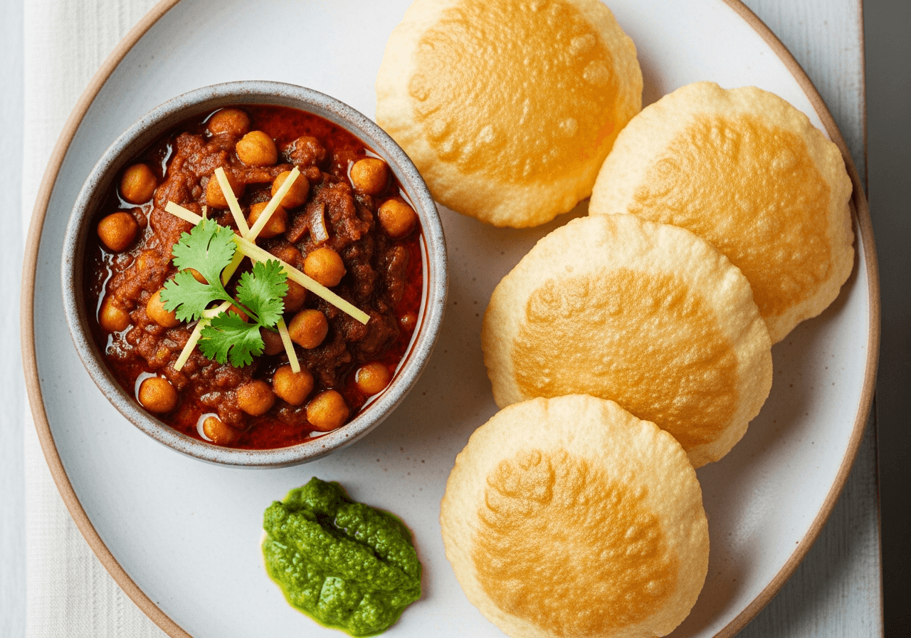 Halwai-Style Chole with Instant No-Yeast Bhatura