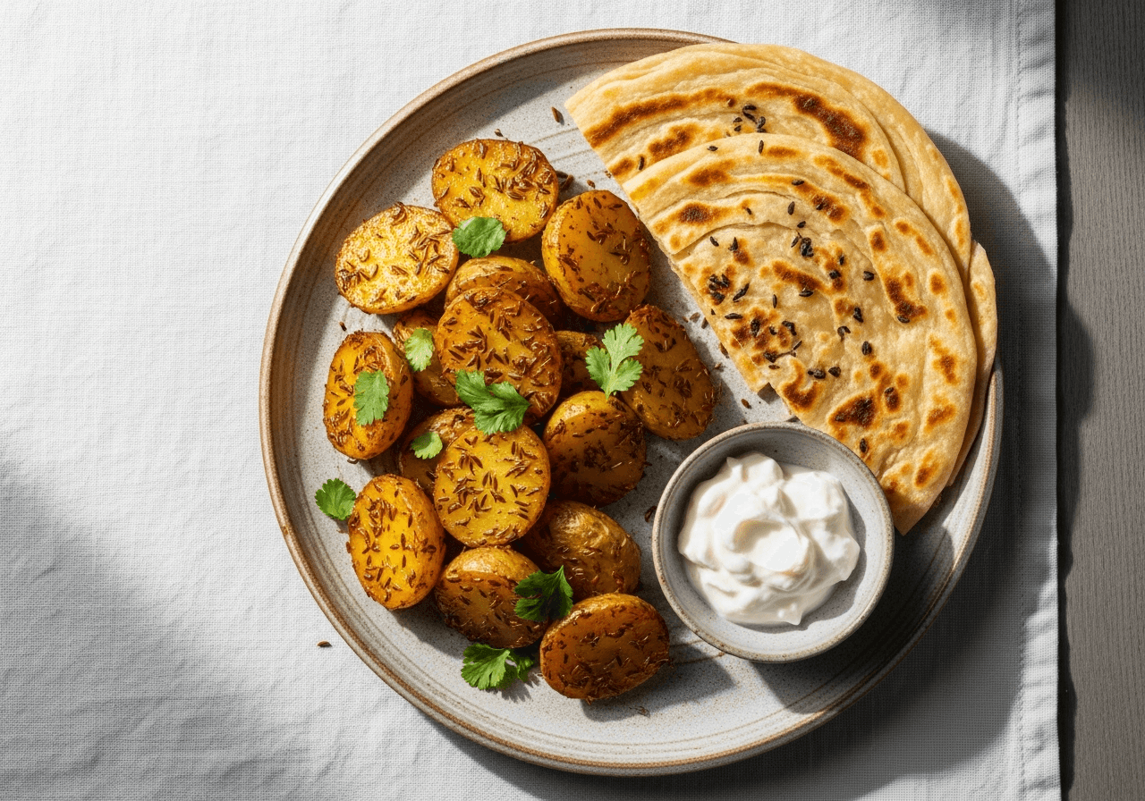 Sookha Jeera Aloo & Ajwain Paratha