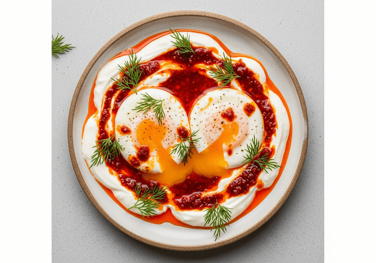 Çılbır (Turkish Poached Eggs with Garlic Yogurt)