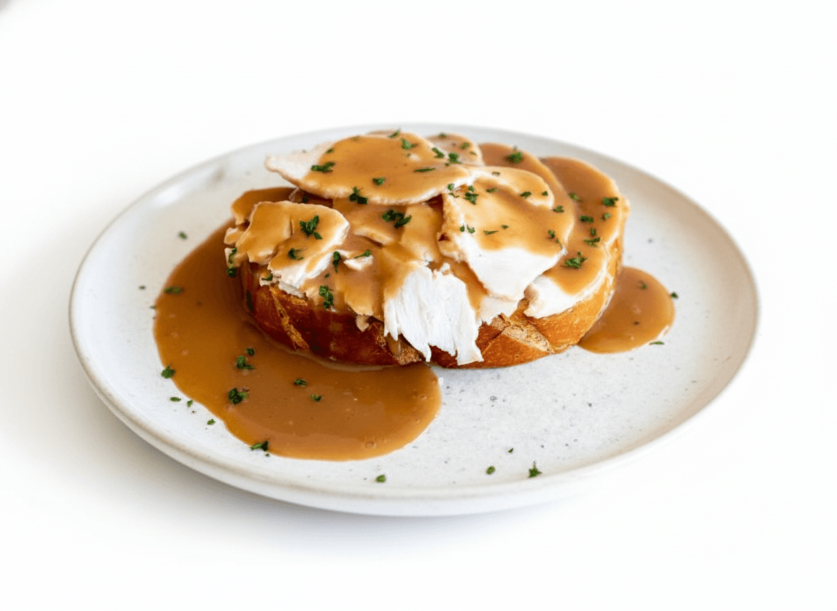 Tom's Morningside Open-Faced Hot Turkey Sandwich with Flash Pan-Gravy