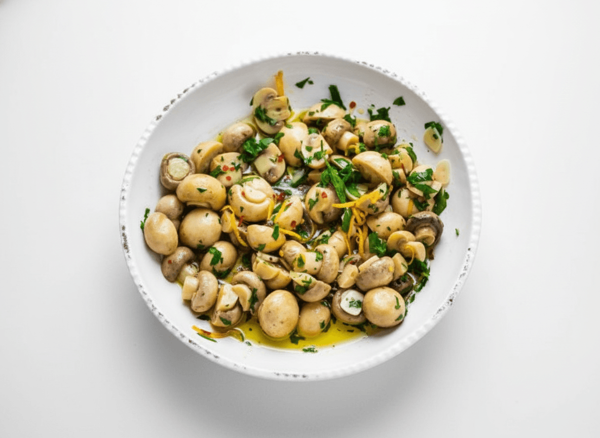 Antipasto Marinated Button Mushrooms