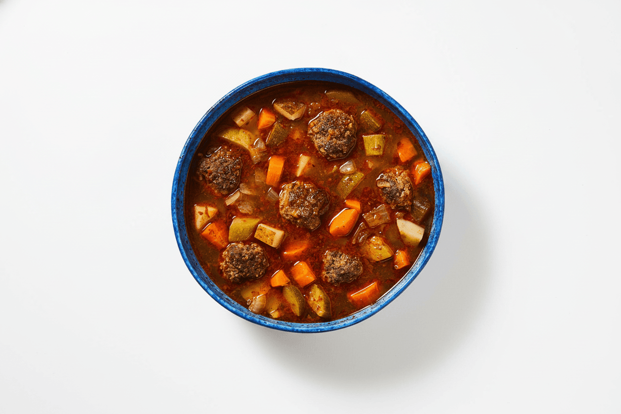Albóndigas en Caldo con Yerbabuena