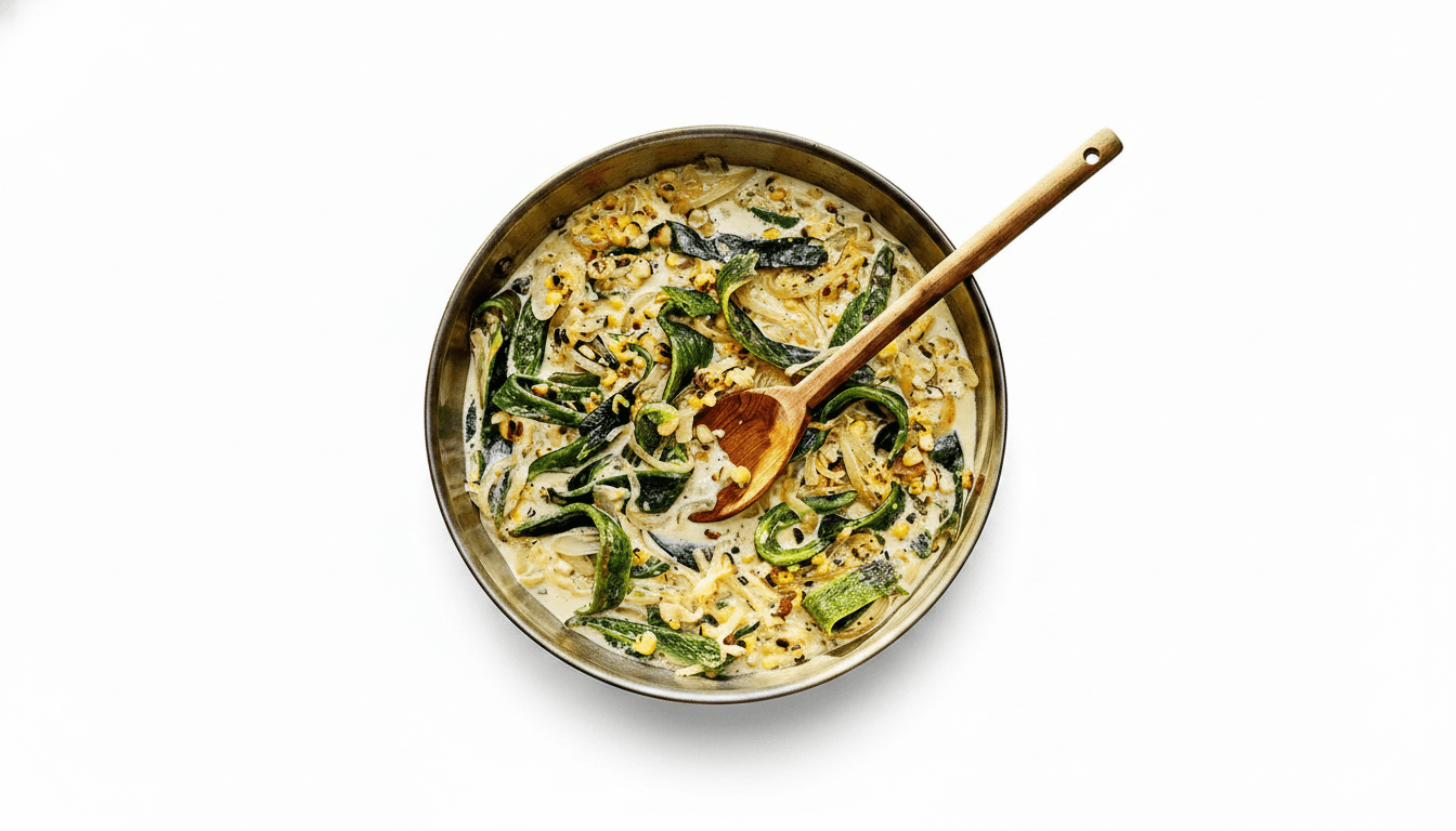 Rajas Poblanas con Crema y Elote