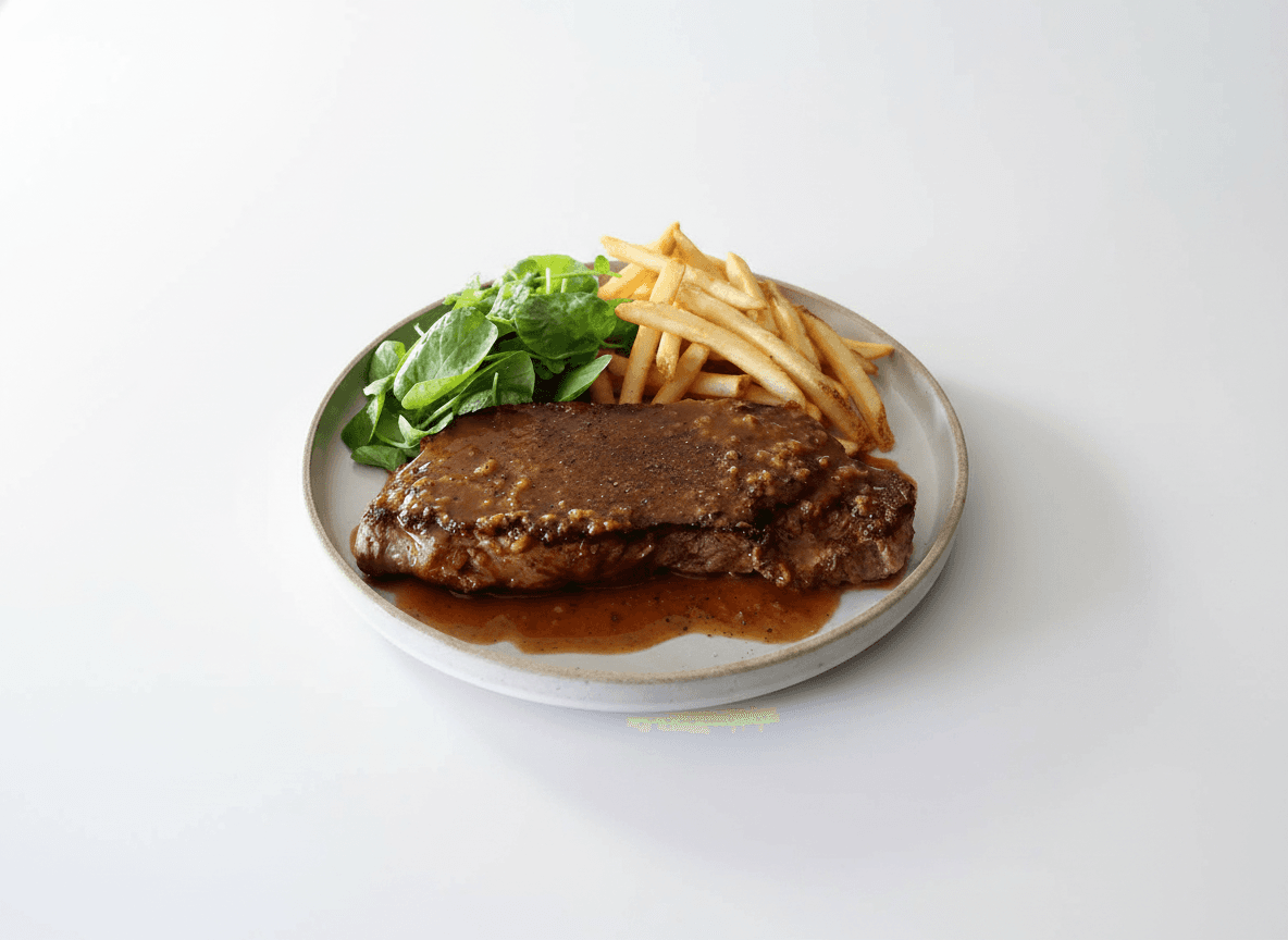 A-Sign Diner Plated Steak with Faux "No. 1" Sauce & Aurora Cabbage