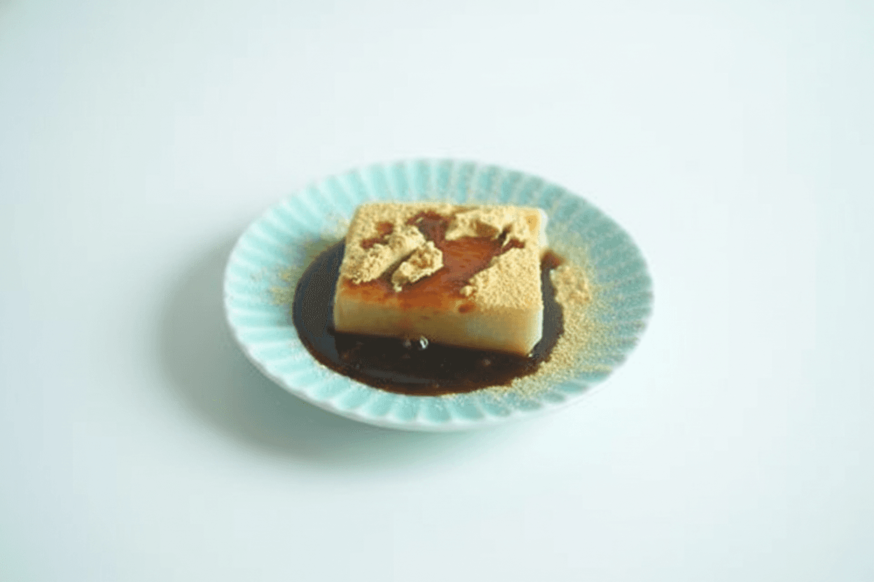 Sanpin-cha Kanten with Kuromitsu
