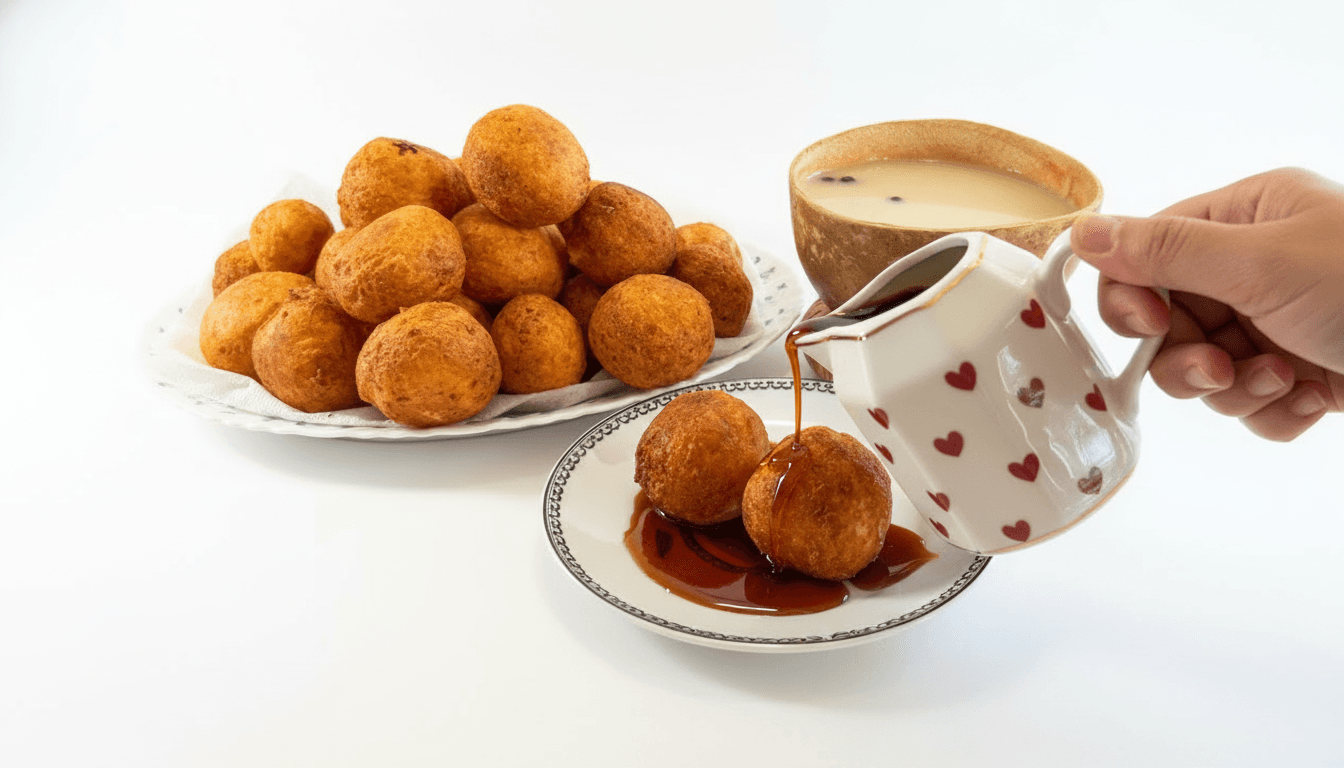 Nuegados de Yuca con Miel de Panela