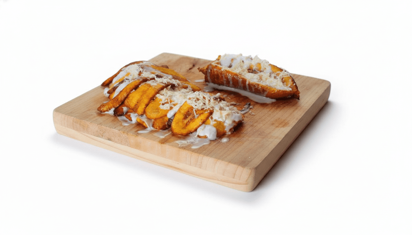 Plátanos Fritos con Crema y Queso