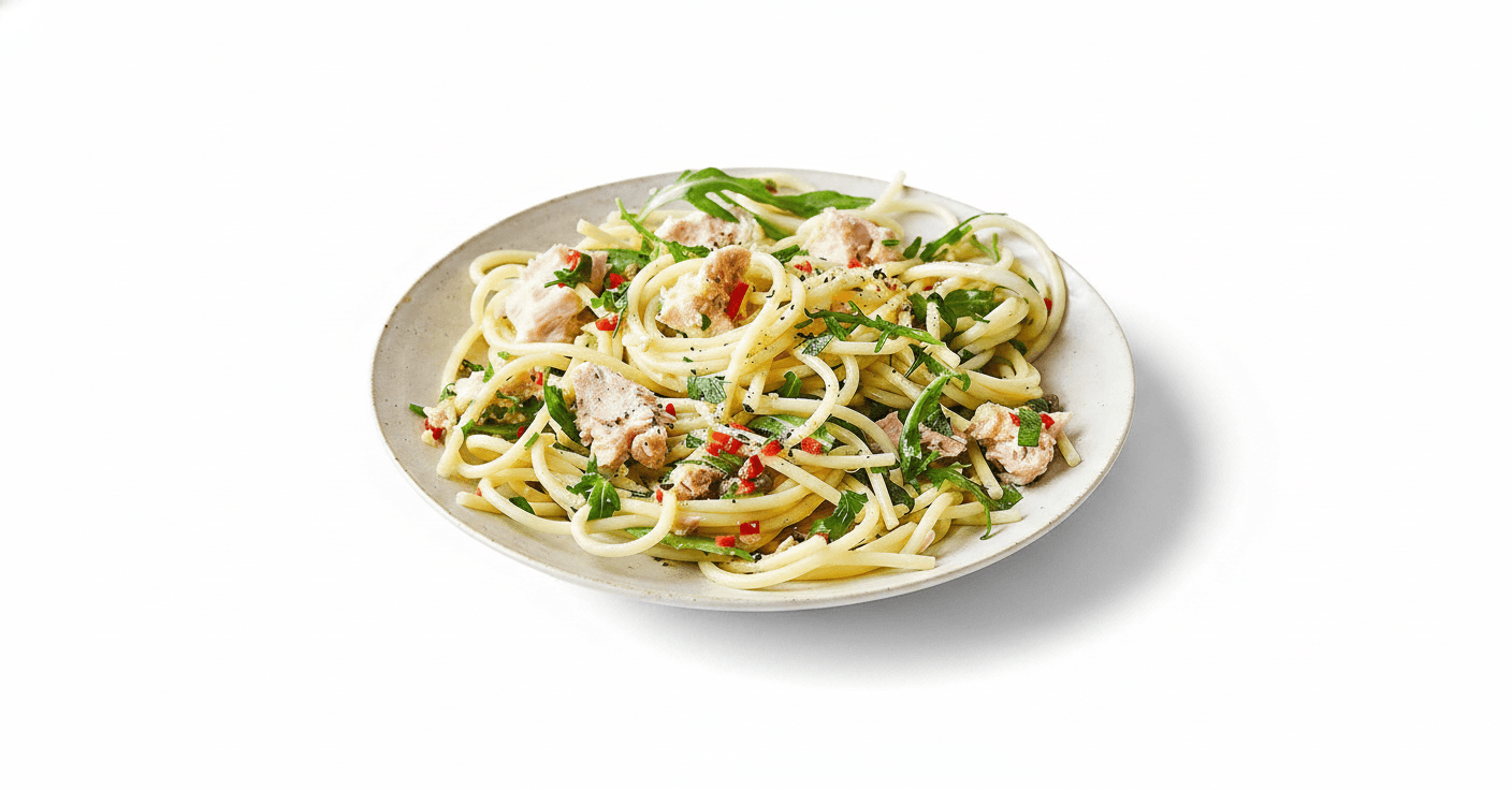 Spaghetti con Tonno, Capperi e Limone