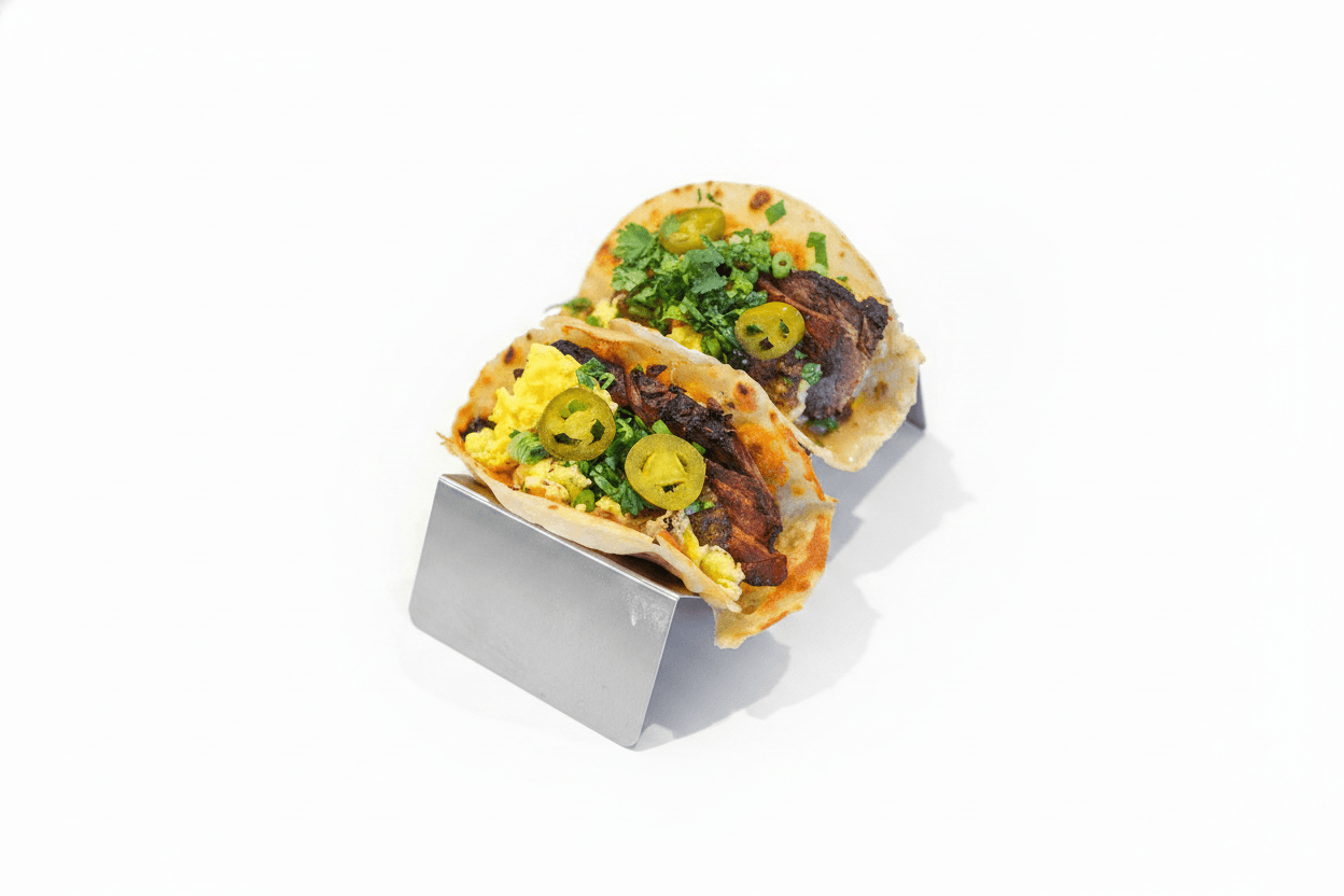 Texas Smoked Brisket & Egg Breakfast Tacos