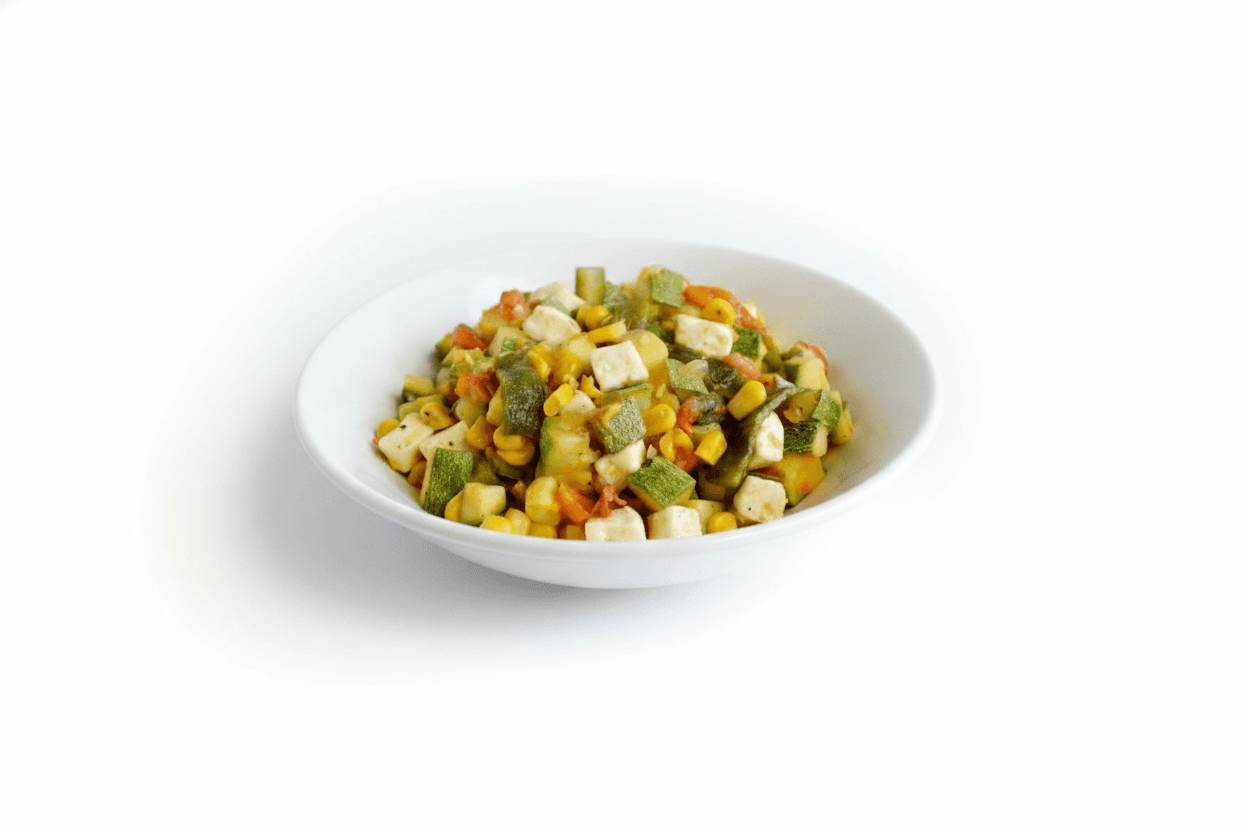 Guisado de Calabacita con Maíz y Queso Fresco