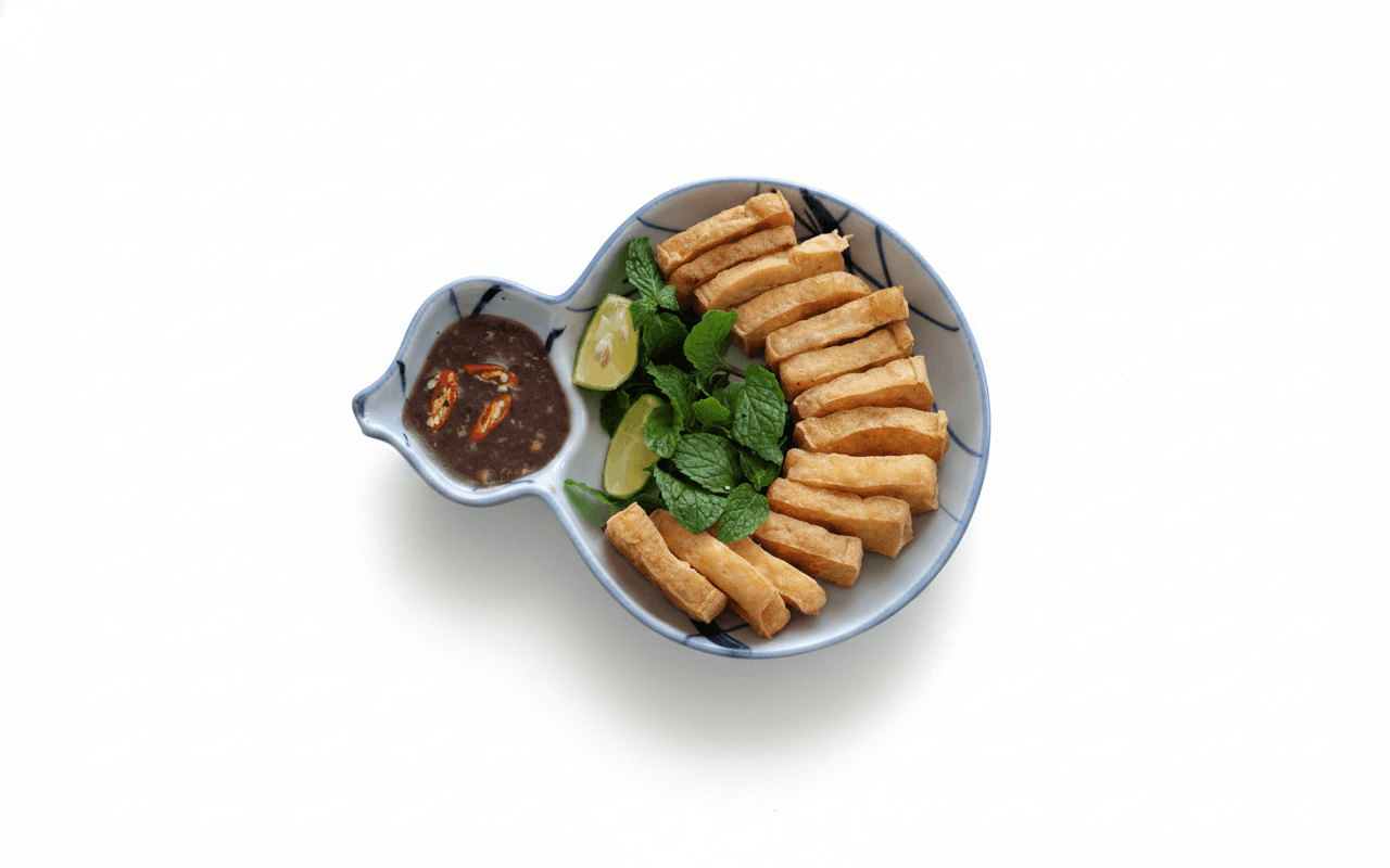 Đậu Hũ Chiên Giòn Chấm Mắm Tôm