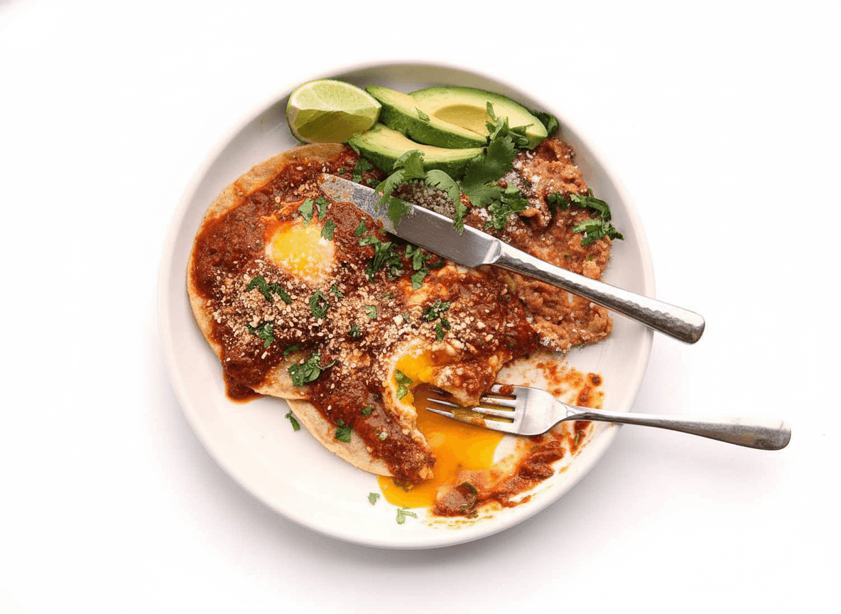 Huevos Rotos al Comal con Chile Kut