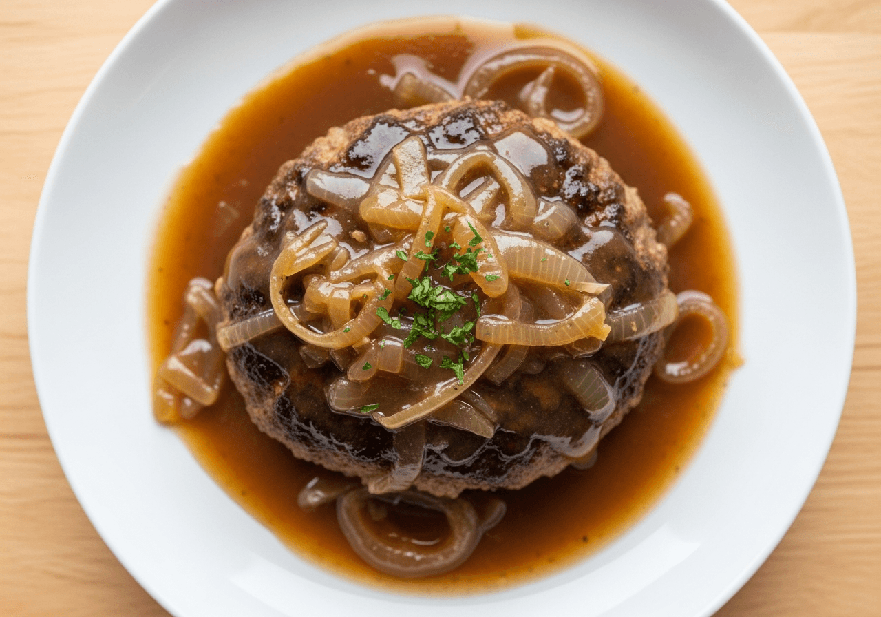 Southern Smothered Hamburger Steak with Vidalia Onion Gravy