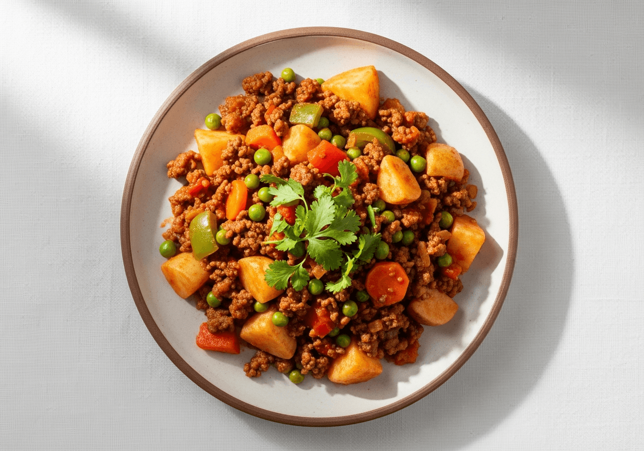 Picadillo con Papas (Traditional Ground Beef & Potato Guisado)