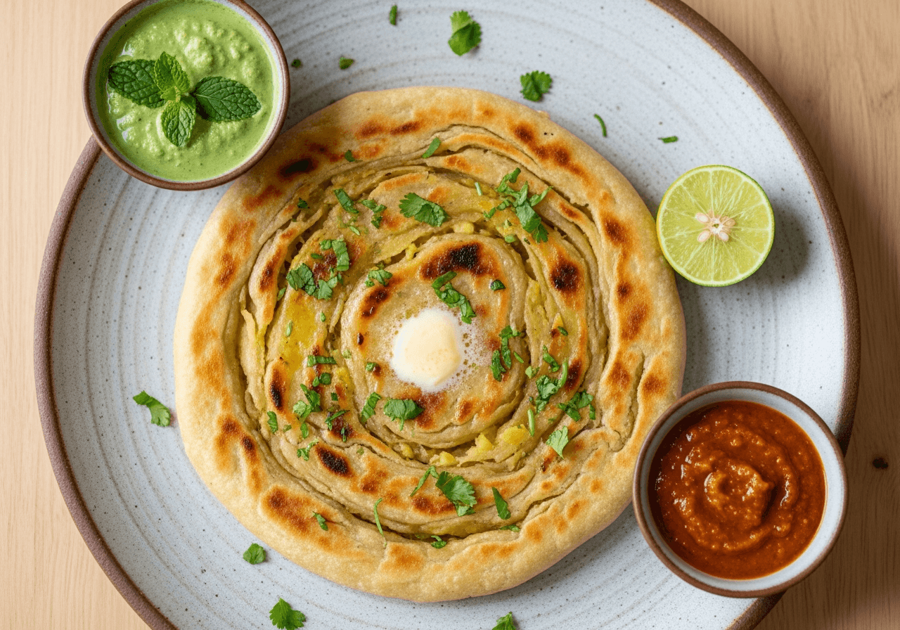 Tawa Amritsari Aloo Kulcha (Layered Potato-Stuffed Flatbread)
