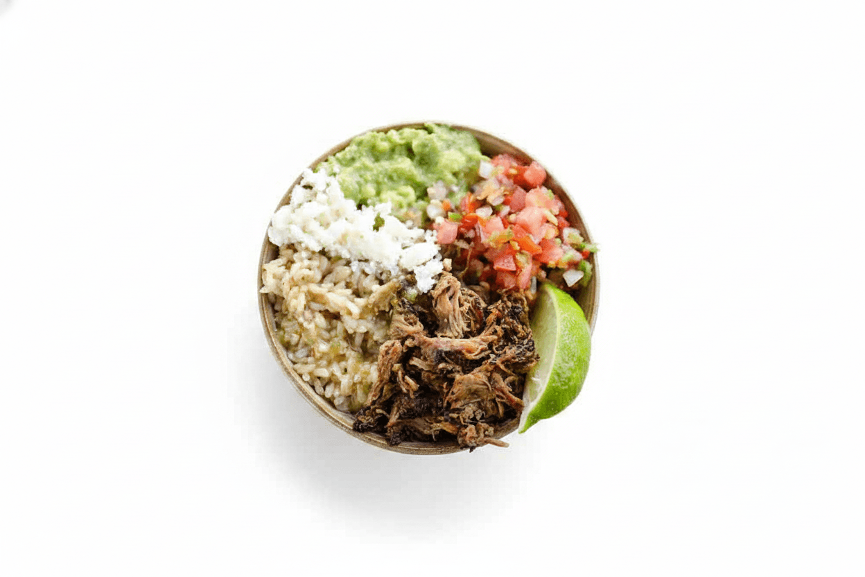 "Pork Shoulder Sunday" Carnitas Bowl
