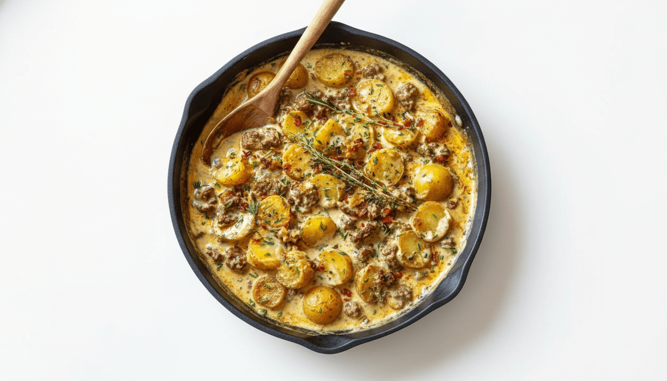 The Heartland 10-Minute Skillet Beef & Unpeeled Baby Potatoes