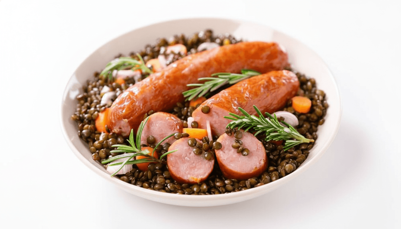 Les Saucisses aux Lentilles Vertes