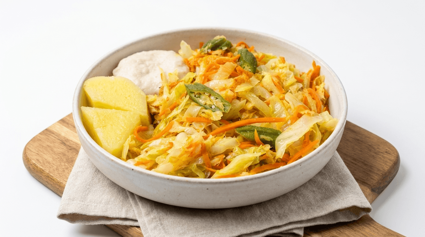 Steamed Cabbage and Saltfish