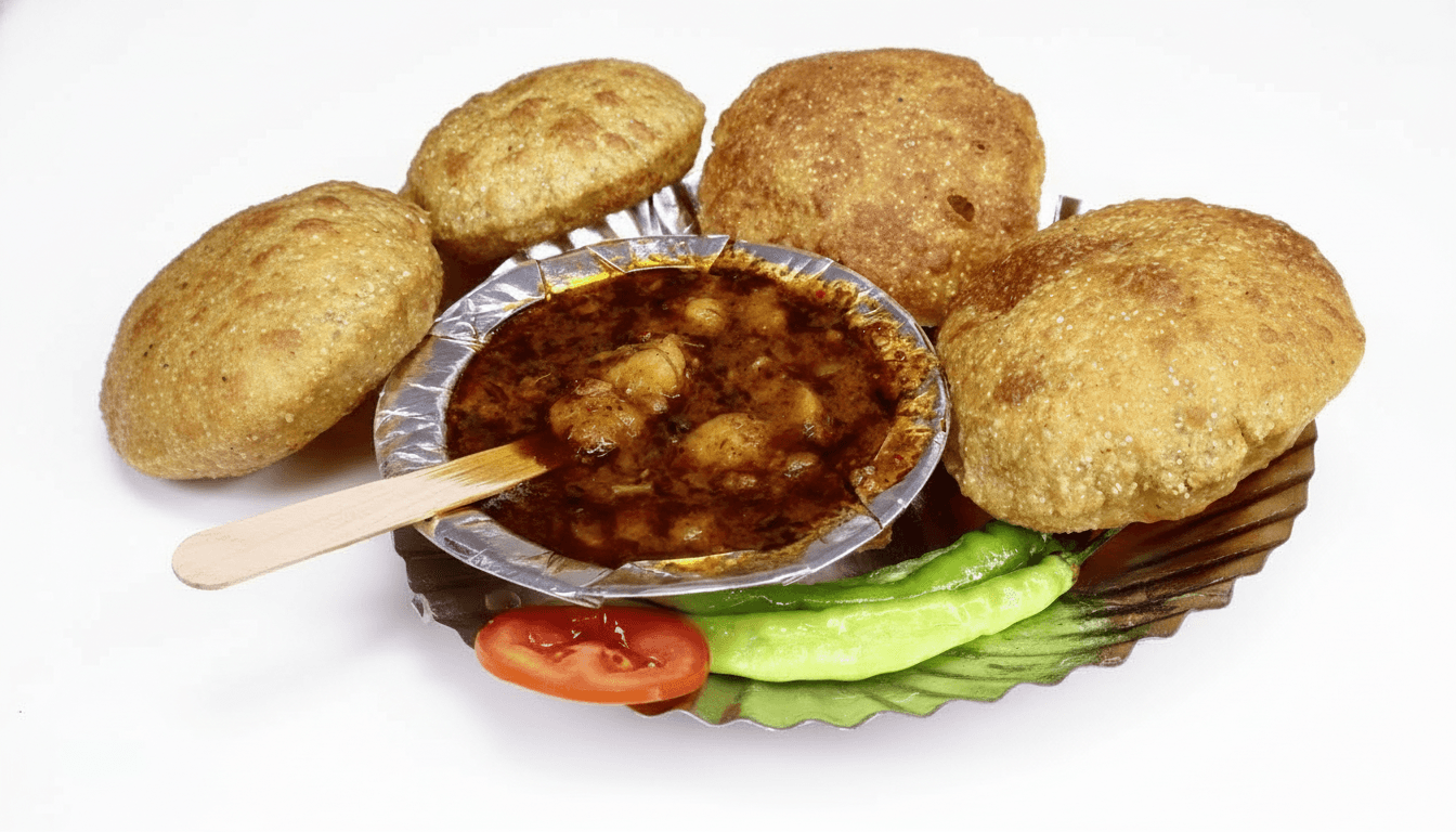 Mathura-Style Dubki Wale Aloo aur Bedmi Poori