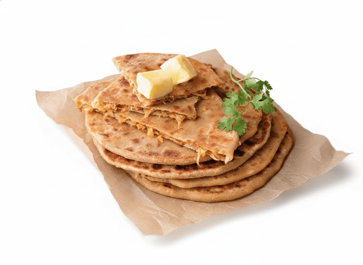 Punjabi Mooli Ka Paratha with Quick Safed Makhan
