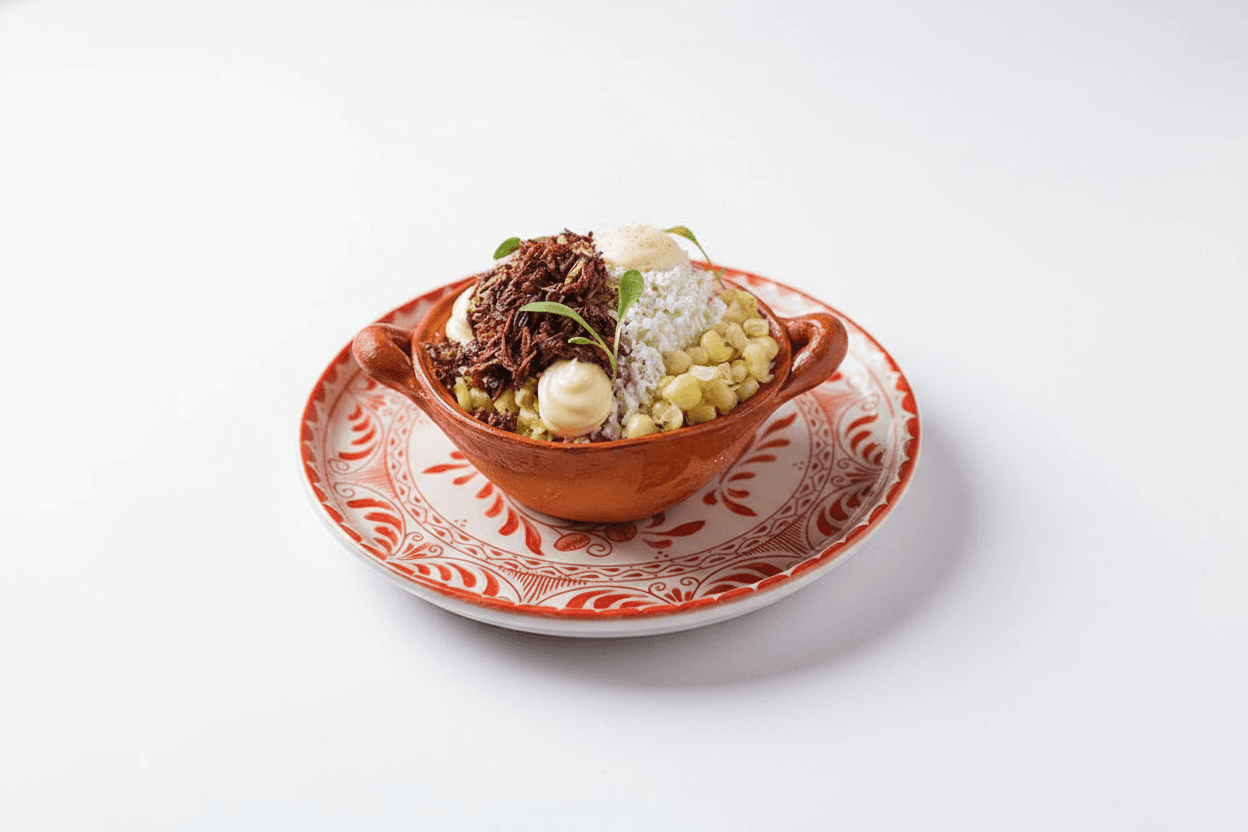 Esquites con Epazote y Chapulines