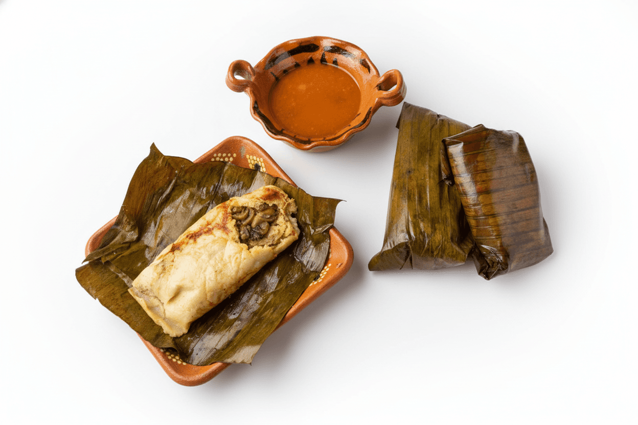 Tamales de Amarillo con Hongos Silvestres