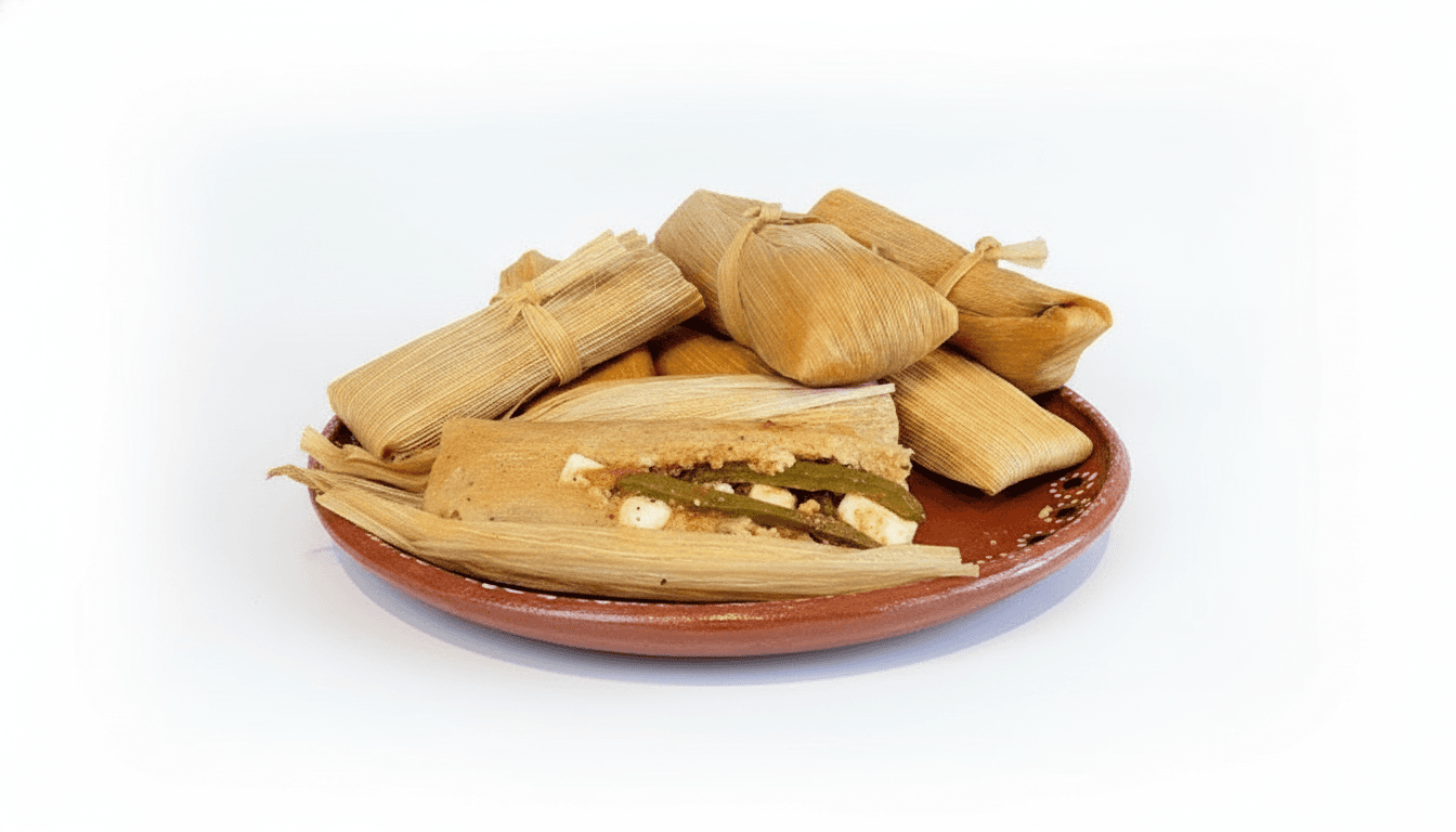 Tamales de Rajas con Queso y Epazote