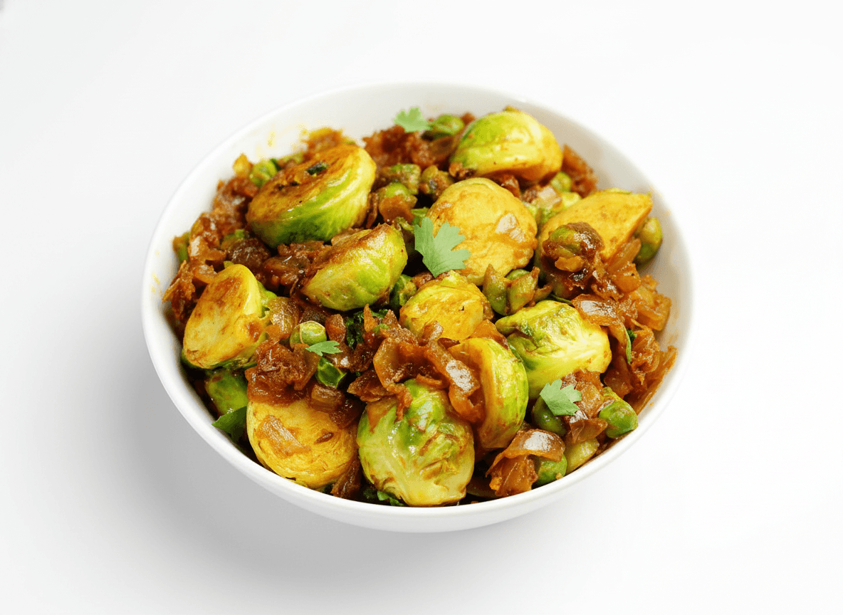 Flash-Fried Brussels Sprouts with Apricot-Curry Gastrique