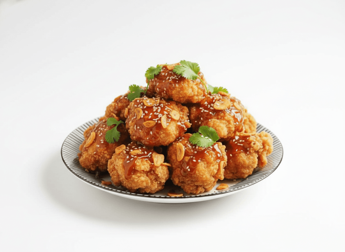 Potato-Starch Karaage with Toasted Garlic Caramel