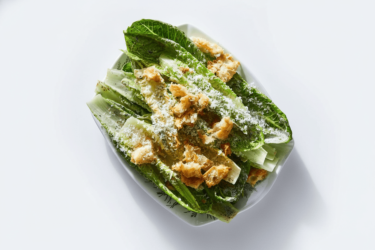 Caesar alla ZZ with Tomato Paste Semolina Croutons
